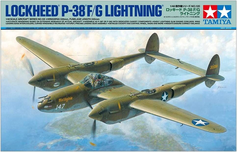 Tamiya 1/48 Scale Lockheed P-38 F/G Lightning Model Kit