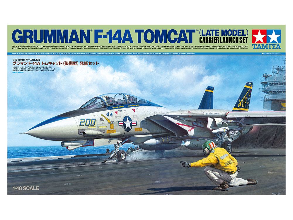 Tamiya 1/48 Scale F-14 (Late) Launch Model Kit - Click Image to Close