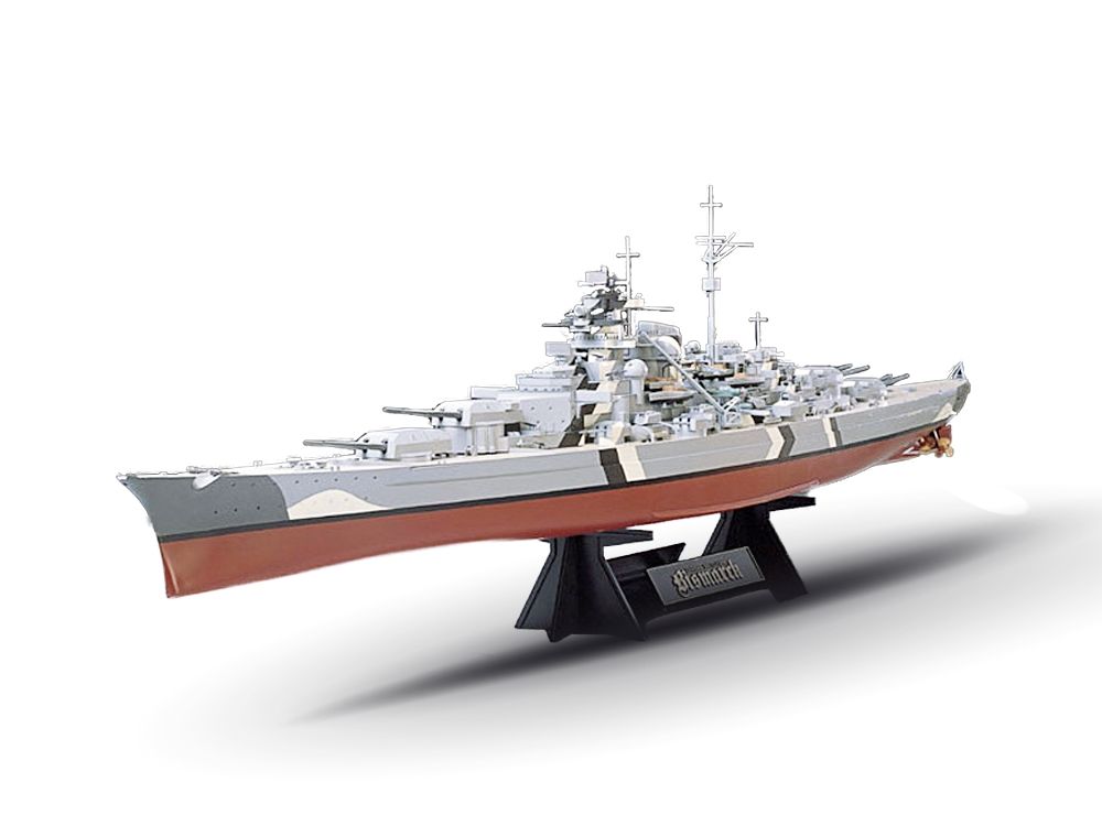 Tamiya 1/350 Scale German Battleship Bismarck Model Kit - Click Image to Close