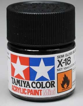 Tamiya X-18 Semi Gloss Black - 10ml - Click Image to Close