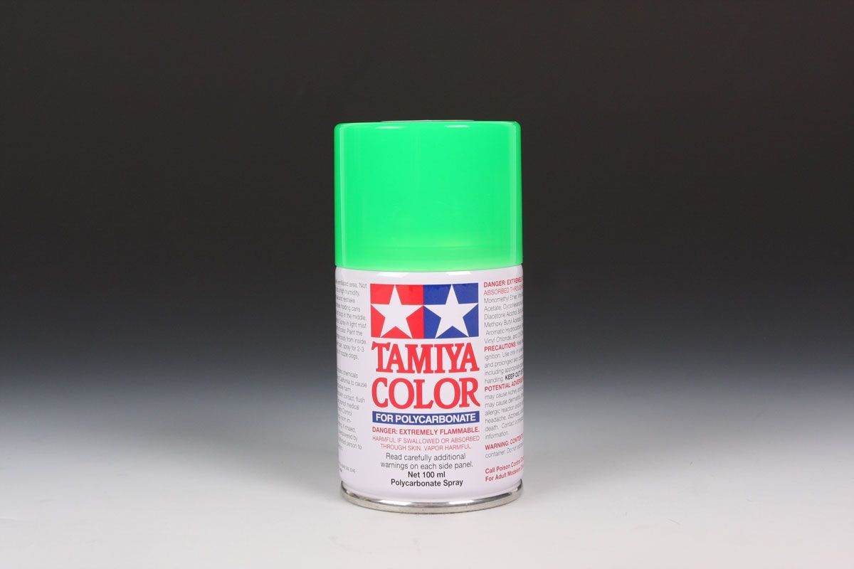 Tamiya PS-28 Fluorescent Green 100ml Spray Can - Click Image to Close