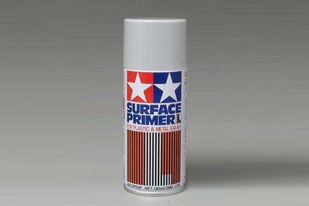 Tamiya Surface Primer L - White - 180ml Spray Can - Click Image to Close