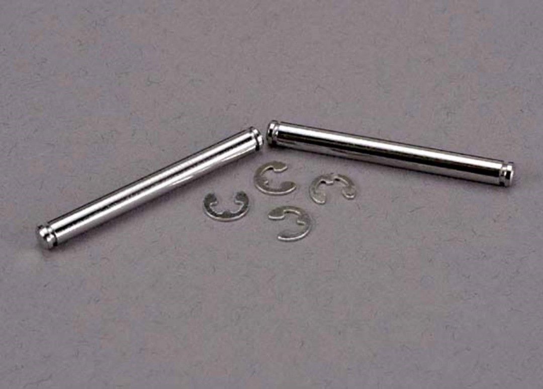 Traxxas Suspension Pins, 31.5mm, Chrome with E-Clips (2) - Click Image to Close