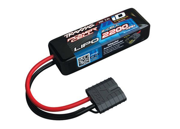 Traxxas 2200mAh 2S 7.4V 25C LiPo iD Connector Soft Case 88x21x30