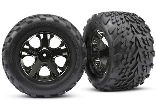 Traxxas Talon Front Tires w/All-Star Wheels (2) (Black Chrome)