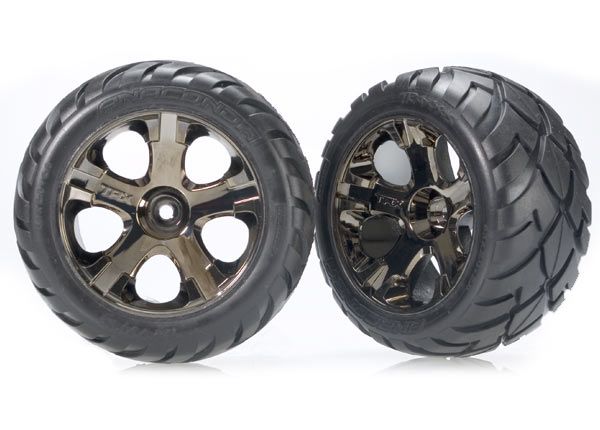 Traxxas Anaconda Tires w/All-Star (F) Wheels (2) (Black Chrome)