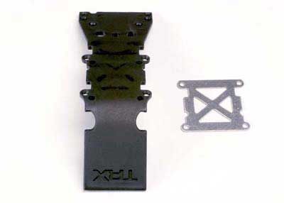 Traxxas Skidplate, Front Plastic (black)/ Stainless Steel Plate