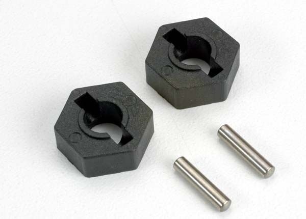 Traxxas 14mm Hex Wheel Hubs (2) w/ Axle Pins (2.5x12mm) (2) - Click Image to Close