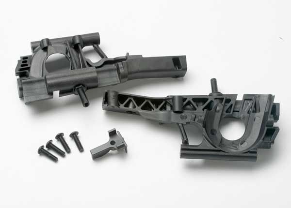 Traxxas Revo Bulkhead, front (L&R halves)/ diff retainer/ 4x14mm