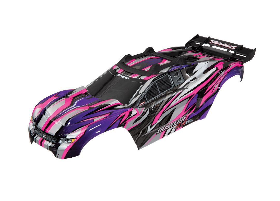 Traxxas Pink Rustler 4X4 Body w/ Decals and Clipless Body Mounts