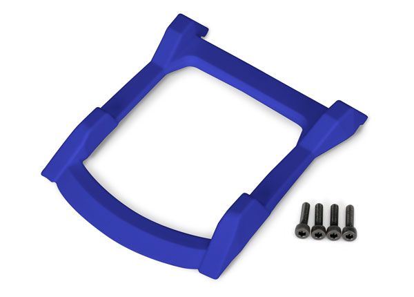 Traxxas Skid Plate, Roof (body) (blue)/ 3x12 CS (4) - Click Image to Close