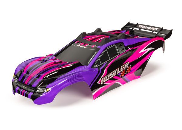 Traxxas Body, Rustler 4X4, Pink & Purple Decal Sheet