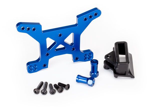 Traxxas Shock Tower, Front, 7075-T6 Aluminum (blue-anodized) (1)