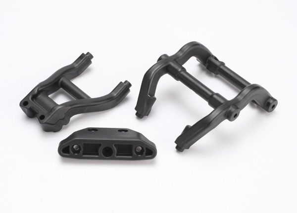 Traxxas Wheelie Bar Mount/Rear Skidplate Set (Black) - Click Image to Close