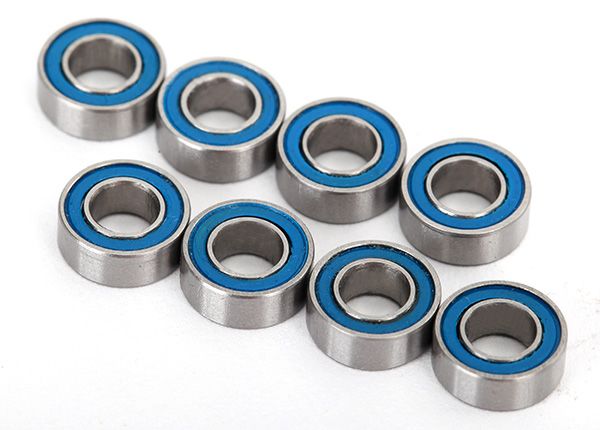 Traxxas Ball Bearings, Blue Rubber Sealed (4x8x3mm) (8)