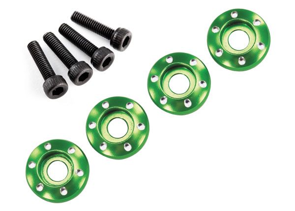 Traxxas LaTrax Aluminum Wheel Nut Washer (Green) (4) - Click Image to Close