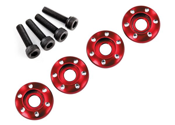 Traxxas LaTrax Aluminum Wheel Nut Washer (Red) (4) - Click Image to Close