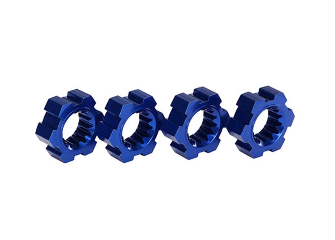 Traxxas Wheel Hubs, Hex, Aluminum (blue-anodized) (4)