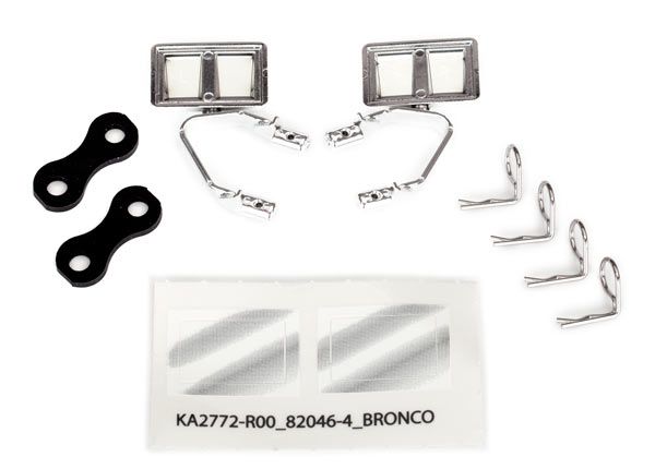 Traxxas Mirrors, Side, Chrome (left & right)/ Retainers (2)/