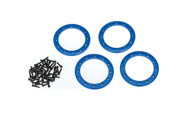 Traxxas Beadlock Rings, Blue (2.2\') (aluminum) (4)/ 2x10 CS (48