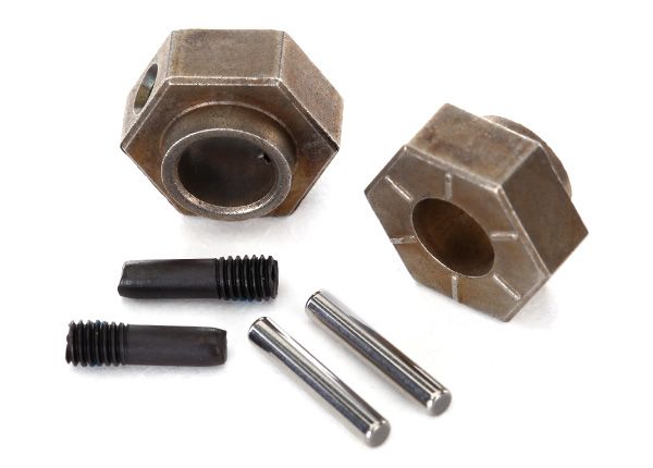 Traxxas Wheel Hubs, 12mm Hex (2)/ Stub Axle Pins (2) (steel)