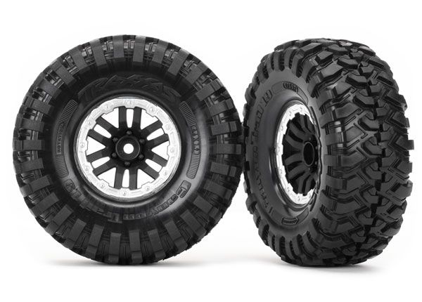 Traxxas Tires and Wheels, Assembled, Glued TRX-4 satin beadlock