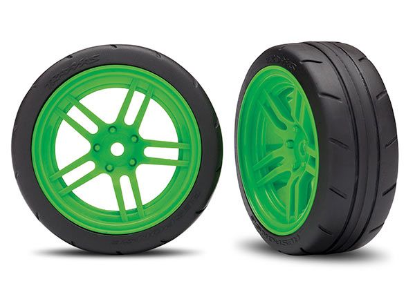 Traxxas Assembled, Glued (Split-Spoke Green Wheels 1.9) Front