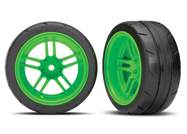 Traxxas Assembled, Glued (Split-Spoke Green Wheels 1.9) Rear