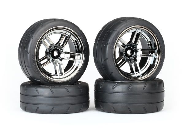 Traxxas Glued (split-spoke black chrome wheels 1.9) Rear