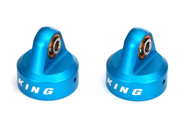 Traxxas Shock Caps, Aluminum (blue-anodized), King Shocks (4)