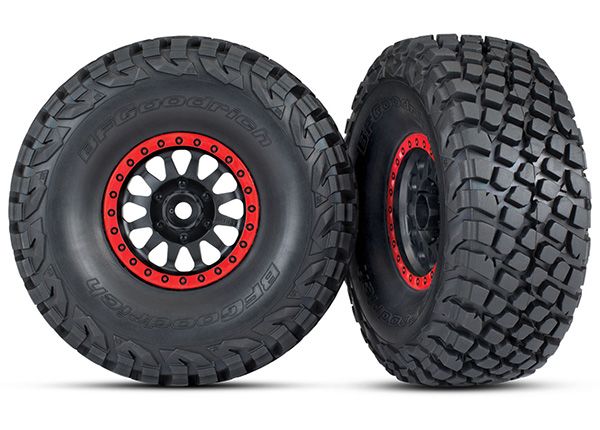 Traxxas Assembled Tires and Wheels- Unlimited Desert Racer (Red)