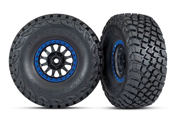 Traxxas Assembled Tires and Wheels- Unlimited Desert Racer (Blue