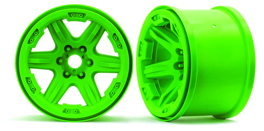 Traxxas Wheels, Carbide 3.8\"\" (green) (2) (17mm splined)