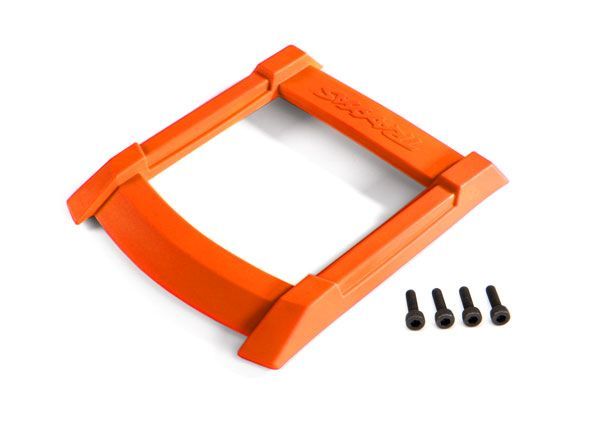 Traxxas Skid Plate, Roof (body) (orange)/ 3x12mm CS (4) - Click Image to Close