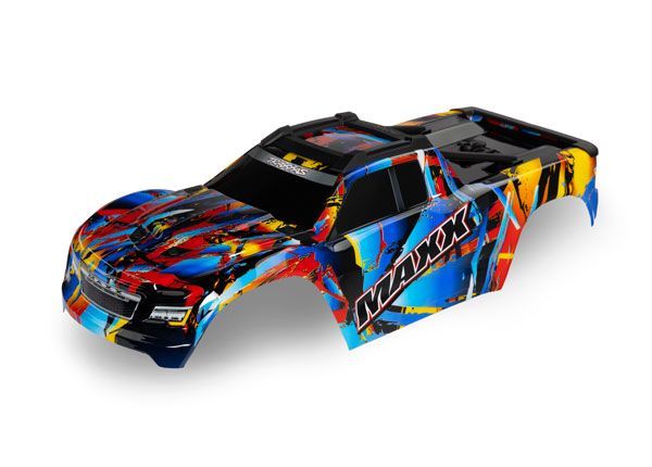 Traxxas Body, Maxx V2, Rock n\' Roll (painted, decals applied) - Click Image to Close