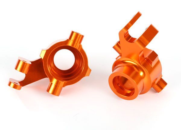 Traxxas Steering Blocks, 6061-T6 Aluminum (orange-anodized), - Click Image to Close