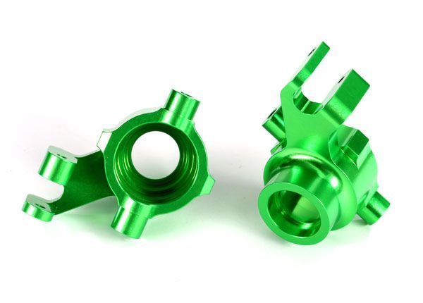 Traxxas Steering Blocks, 6061-T6 Aluminum (green-anodized), - Click Image to Close