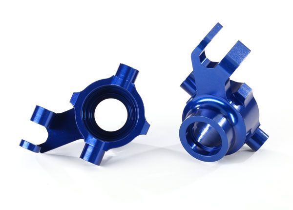 Traxxas Steering Blocks, 6061-T6 Aluminum (blue-anodized), Left - Click Image to Close