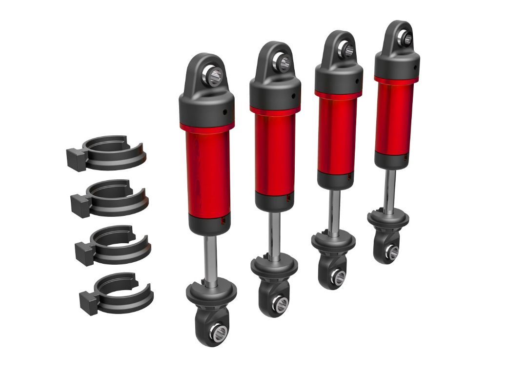 Traxxas Shocks, GTM, 6061-T6 Aluminum (Red-Anodized)