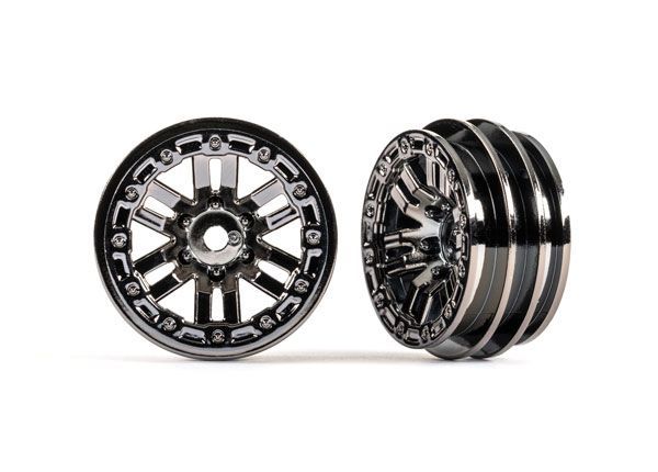 Traxxas Wheels, 1.0\"\" (Black Chrome) (2)