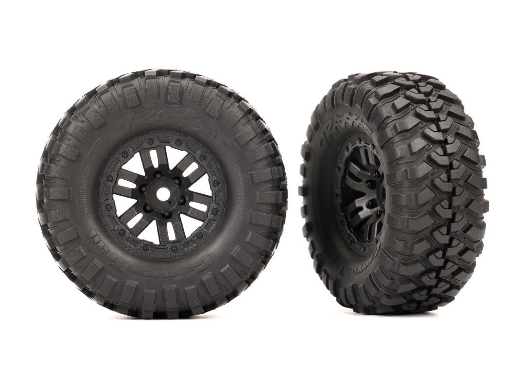 Traxxas Tires & Wheels, Assembled (Black 1.0\"\" Wheels, Canyon