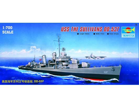 Trumpeter 1/700 Scale USS The Sullivans DD-537 Model Kit