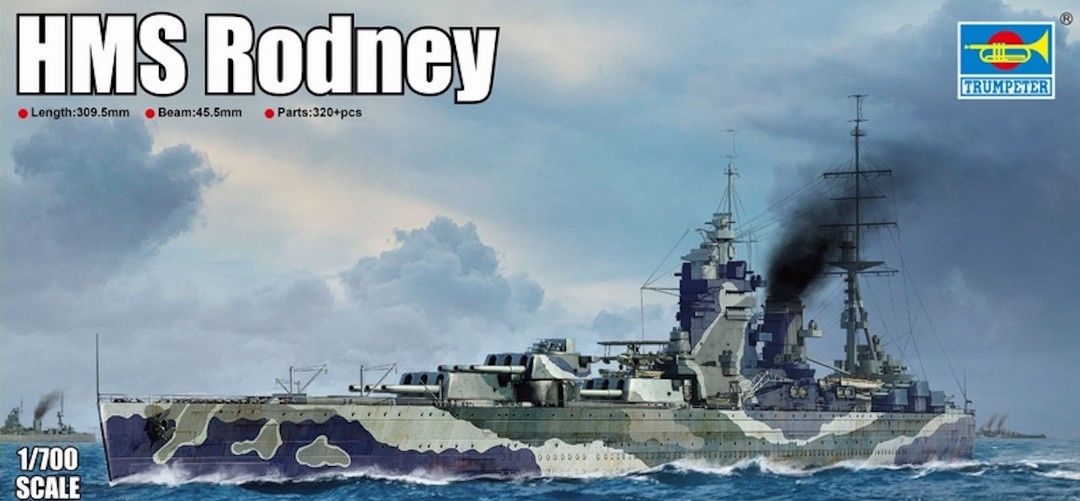 Trumpeter 1/700 Scale HMS Rodney Model Kit