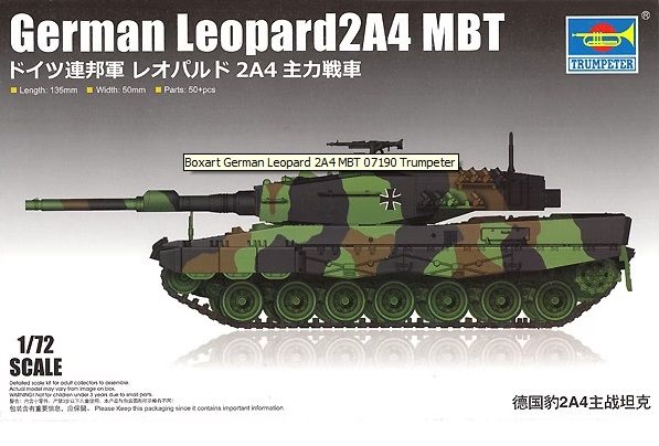 Trumpeter 1/72 Scale German Leopard 2A4 MBT Model Kit - Click Image to Close