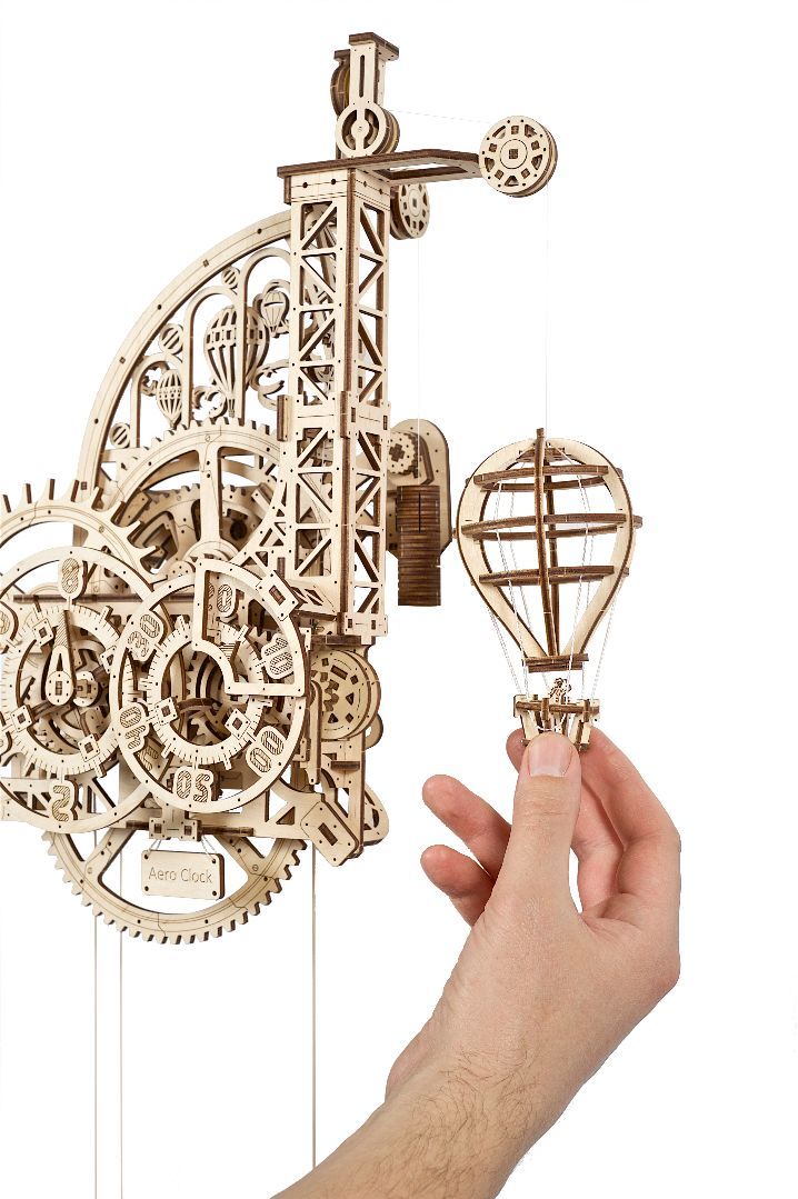 UGears Aero Clock - Wall Clock with Pendulum - 320 Pieces - Click Image to Close