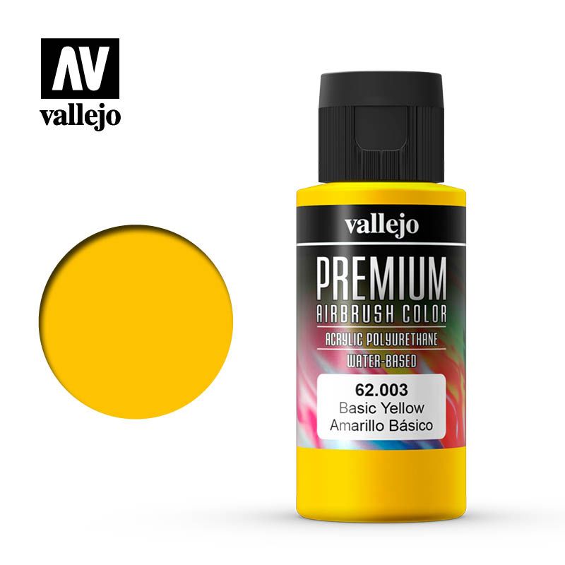 Vallejo Premium Airbrush Colour - Basic Yellow - 60ml