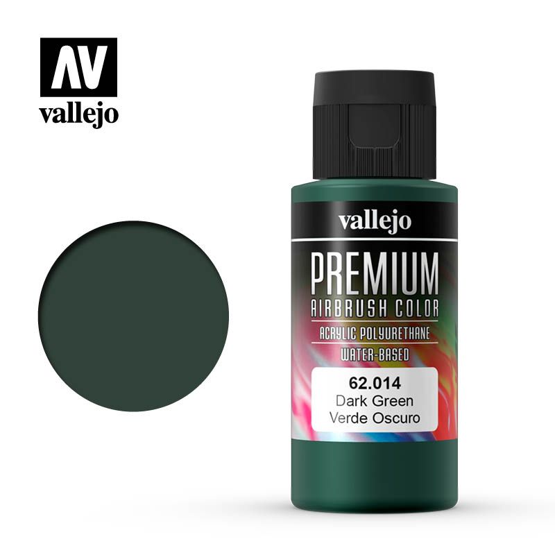 Vallejo Premium Airbrush Colour - Dark Green - 60ml - Click Image to Close