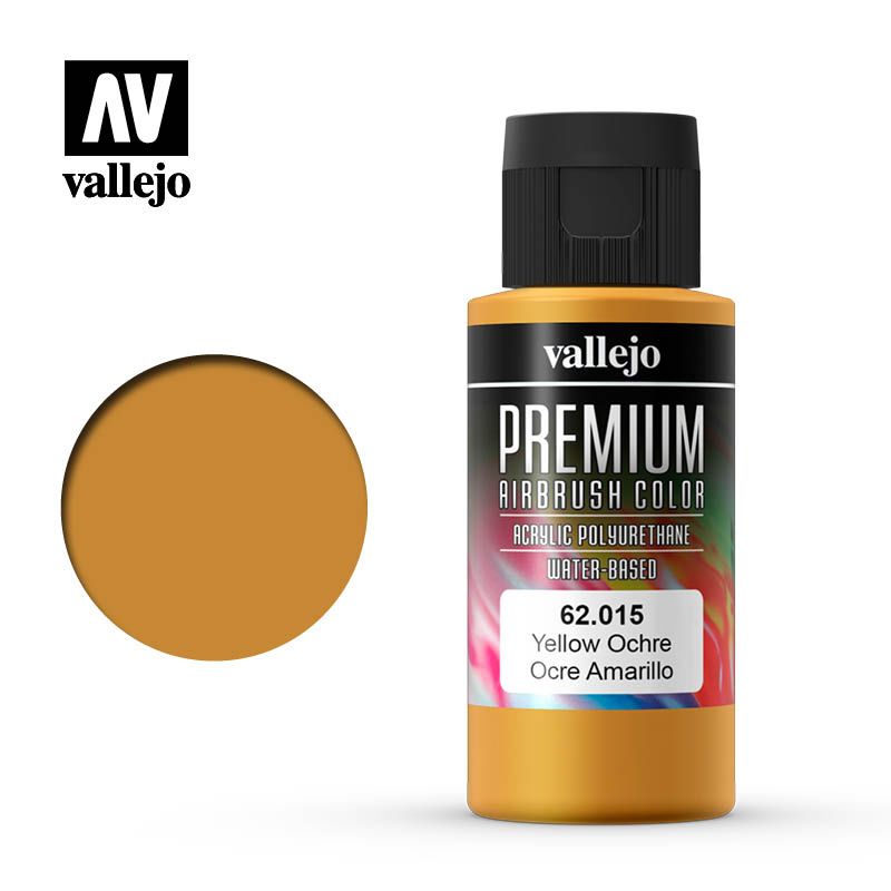 Vallejo Premium Airbrush Colour - Yellow Ochre - 60ml - Click Image to Close