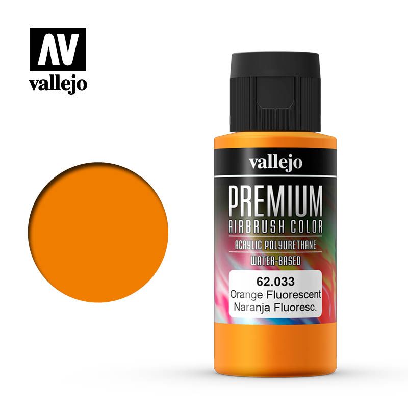 Vallejo Premium Airbrush Colour - Orange Fluorescent - 60ml