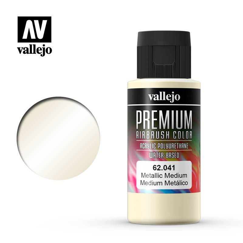 Vallejo Premium Airbrush Colour - Metallic Medium - 60ml